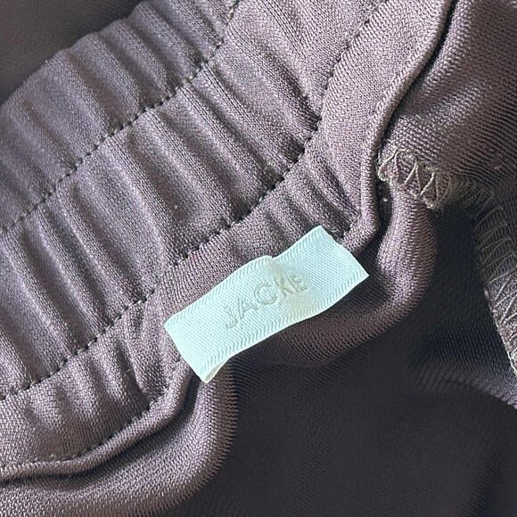 Diana Gallesi Aubergine Satin-Finish Tapered Jogger Pants with Ribbon Tie – US 8 - Picture 6 of 7